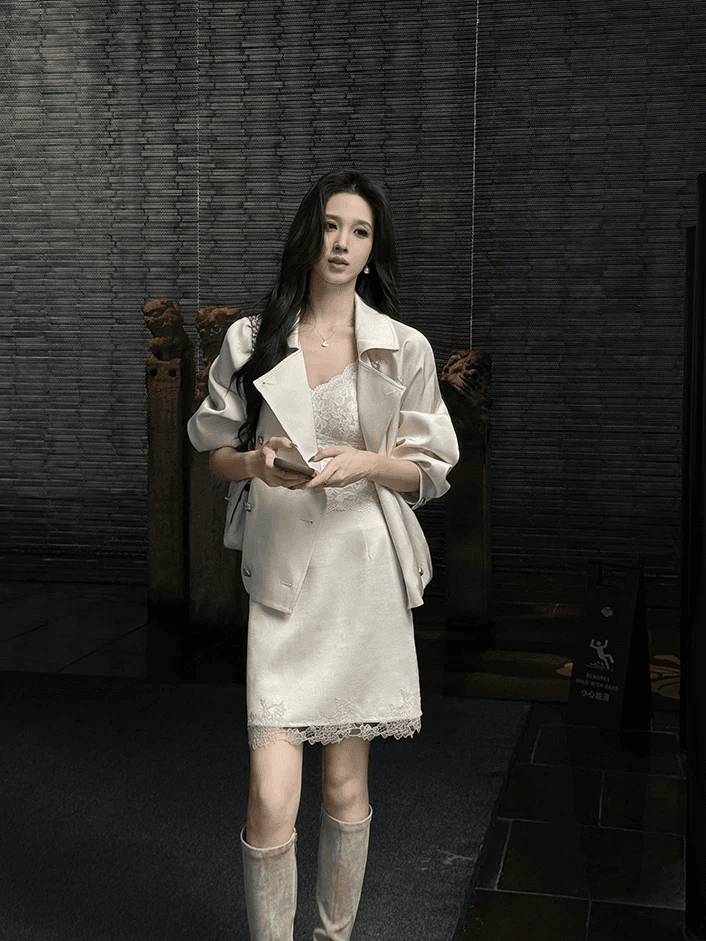 인터넷 유명인 새로운 2026 패션 품격 폴로 칼라 작은 외투 이미지 2