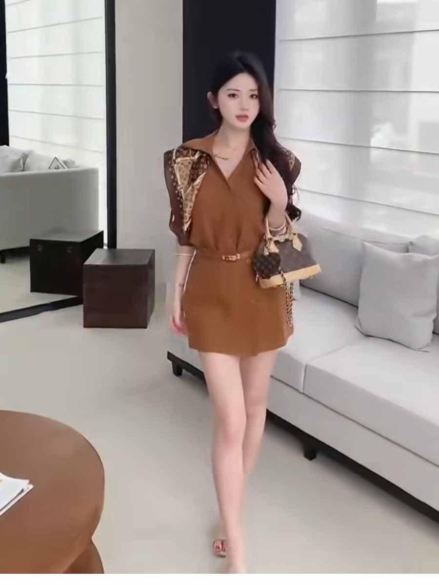 인터넷 유명인 새로운 2026 배색 맨위 미니 스커트 세트 투피스 세트 상세 이미지 2