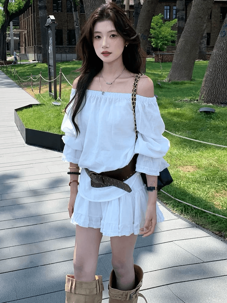 인터넷 유명인 새로운 2026 가을 패션 품격 맨위 허리 수축 미니 스커트 세트 투피스 세트 상세 이미지 7