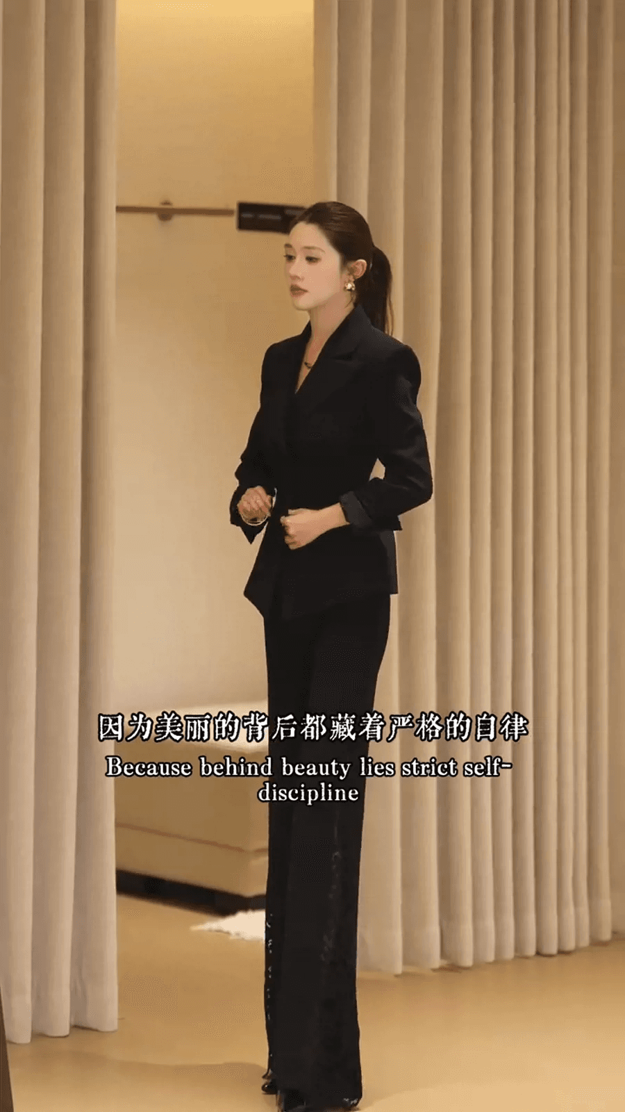 인터넷 유명인 새로운 2026 가을 패션 폴로 칼라 맨위 재킷 패치워크 긴 바지 세트 투피스 세트 이미지 3
