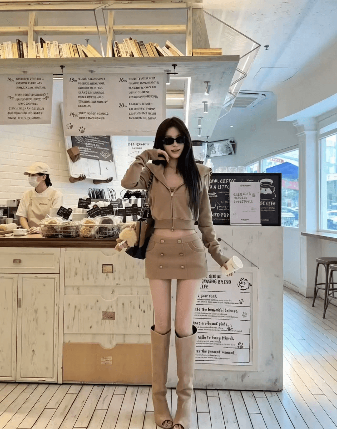 인터넷 유명인 새로운 2026 쇼트 스타일 맨위 미니 스커트 세트 투피스 세트 상세 이미지 7