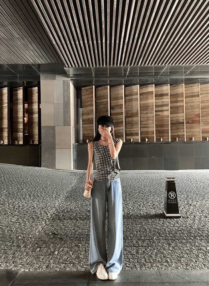 큰 병 맞춤 여름 제한적 소 깨진 얼음 바래다 훈련 청바지 여성 여름 얇은 루즈핏 스트레이트 캐주얼 긴 바지 상세 이미지 33