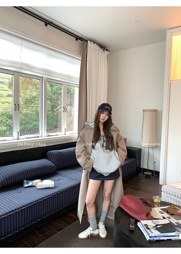 지구 Ouyang 이슬 si 같은 단락 핫걸 바이 가져 가라. w 경기 Connaught 방적 데님 반바지 벨트 한 마디 치마바지 상세 이미지 11