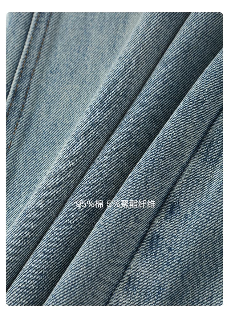 검은 콩 흠 baggy 데님 레트로 마 오래된 찢어진 부분 청바지 로우 웨이스트 루즈핏 슬림해 보이는 와이드 레그 팬츠 긴 바지 상세 이미지 7