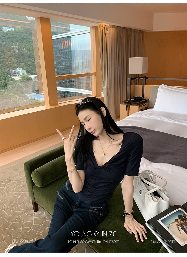 70 아니요 70 일 실크 부츠컷 청바지 여성용 바지 원본 암소 색상 디자인 센스 한 부서 긴 바지 캐주얼 바지 상세 이미지 24