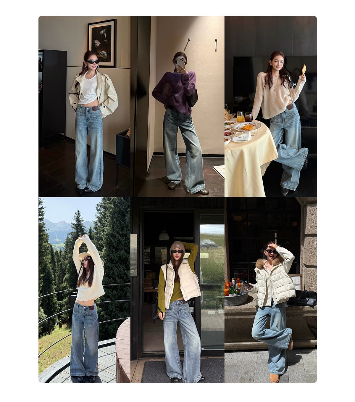 검은 콩 흠 리모델링 다리 종류 레트로 마 오래된 허리 두피 표준 청바지 루즈핏 다용도 스트레이트 팬츠 긴 바지 여성 상세 이미지 5