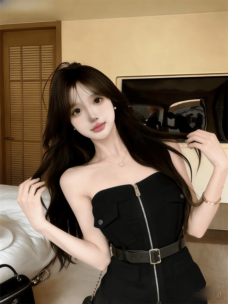 실사 여름 프랑스식 지퍼 튜브탑 조끼 여성 디자인 센스 몸매 가꾸기 섹시함 핫걸 쇼트 스타일 민소매 맨위 상세 이미지 10