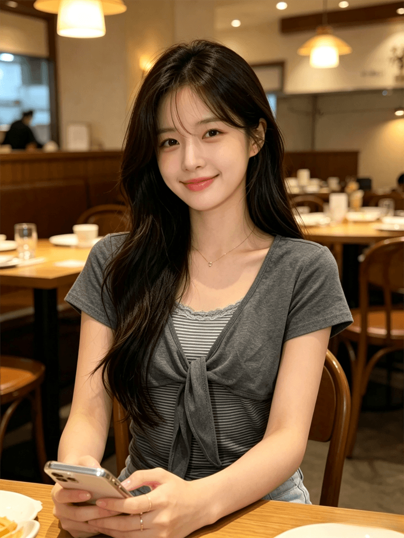 실사 여름 학원 스타일 라운드 넥 패치워크 스트라이프 디자인 센스 몸매 가꾸기 반팔 페이크 레이어드 핫걸 풀오버 티셔츠 상세 이미지 2