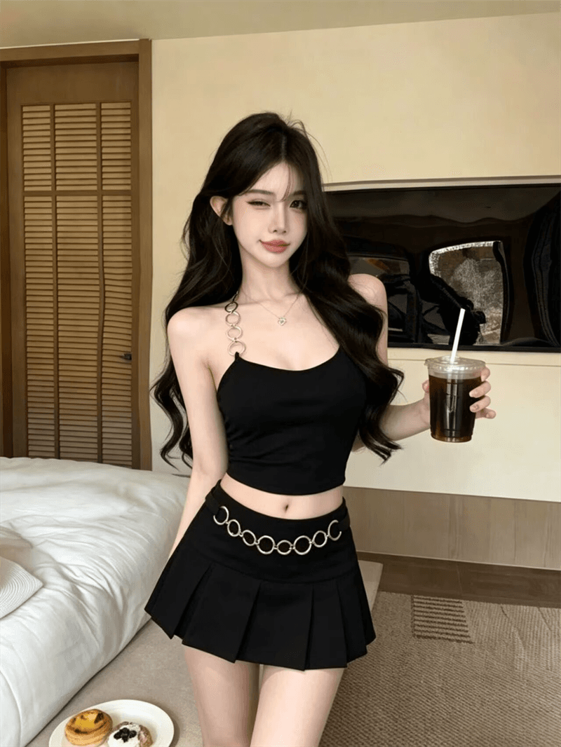 실사 2026 새로운 핫걸 섹시함 세트 드레스 비스듬한 어깨 슬립 맨위 착용 가져 가라. 타이트 스커트 로얄 자매 바람 투피스 세트 상세 이미지 6