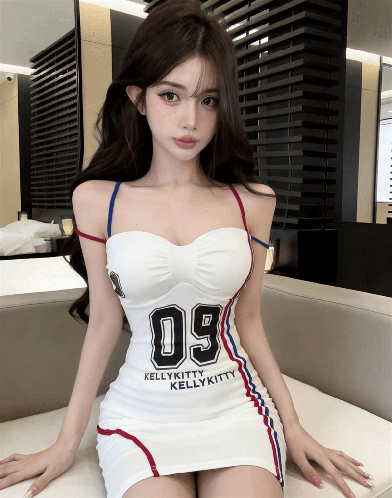 실사 여름 보트넥 패치워크 포장 가슴 백리스 슬립 미니 스커트 섹시함 타이트 스커트 순수한 욕망 바람 패치워크 색상 드레스 상세 이미지 5