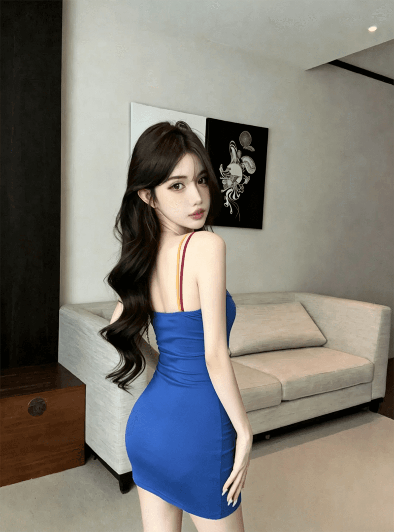 실사 여름 보트넥 패치워크 포장 가슴 백리스 슬립 미니 스커트 섹시함 타이트 스커트 순수한 욕망 바람 패치워크 색상 드레스 상세 이미지 12