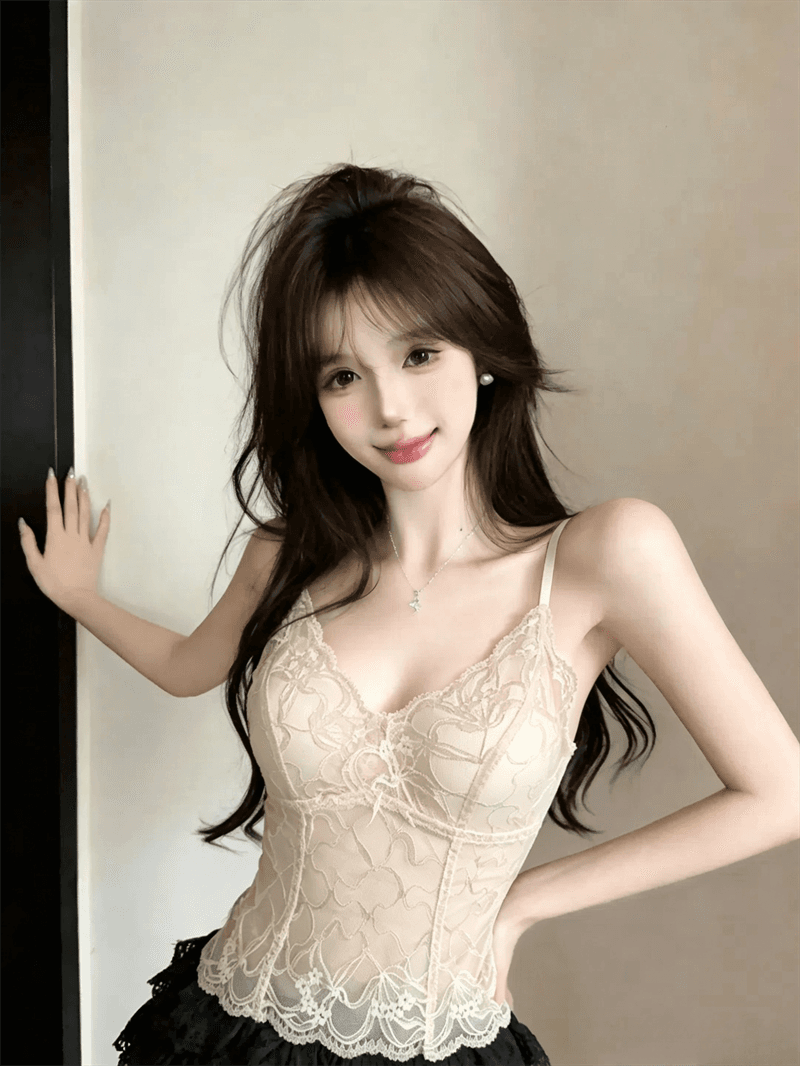 실사 여름 V넥 민소매 패치워크 레이스 슬립 몸매 가꾸기 긴팔 숄 밴딩 케이크 드레스 핫걸 3종 세트 상세 이미지 19