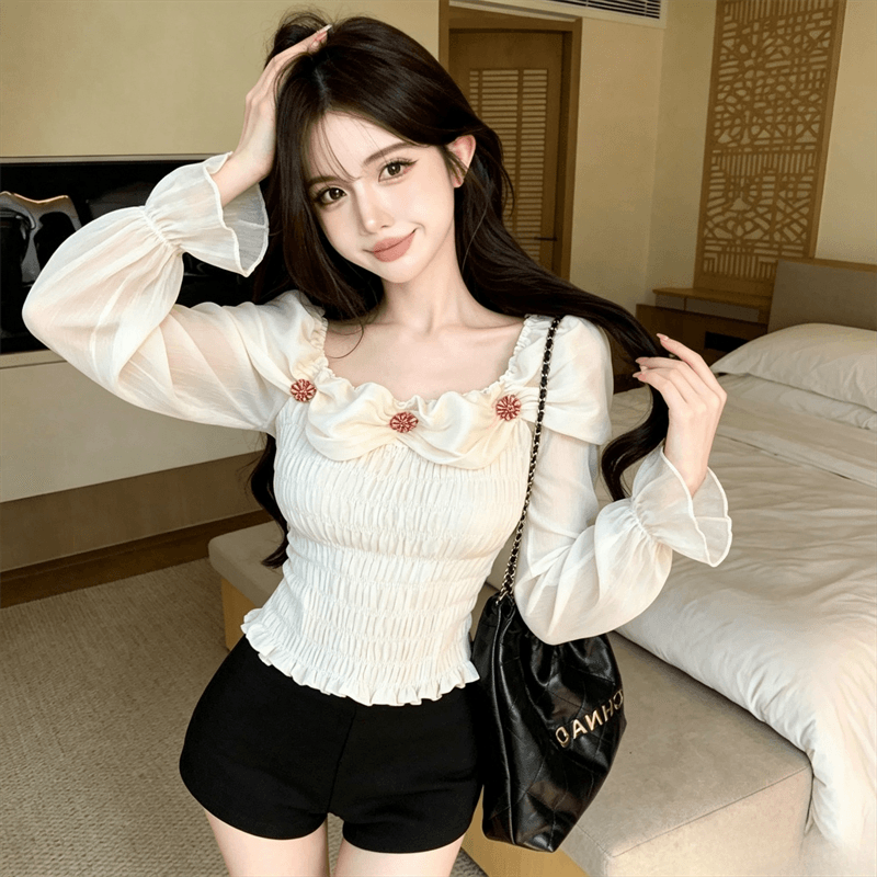 실사 새로운 순수한 욕망 바람 광장 칼라 나비 매듭 몸매 가꾸기 맨위