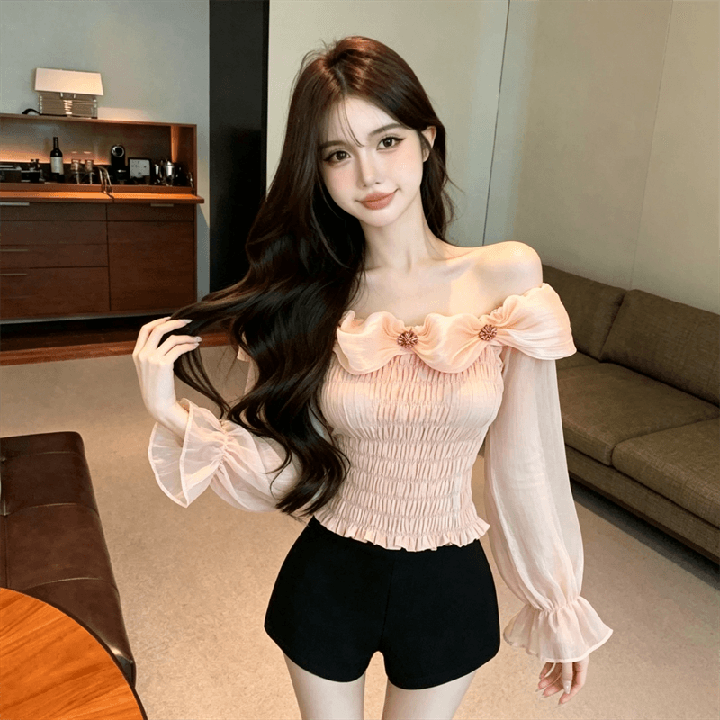 실사 새로운 순수한 욕망 바람 광장 칼라 나비 매듭 몸매 가꾸기 맨위 상세 이미지 2
