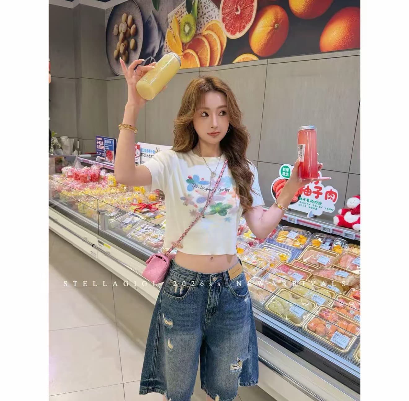 sg 양 에 따르면 샨 ss 레트로 워싱 스트레이트 찢어진 부분 5 점 청바지 k-20260644 상세 이미지 4