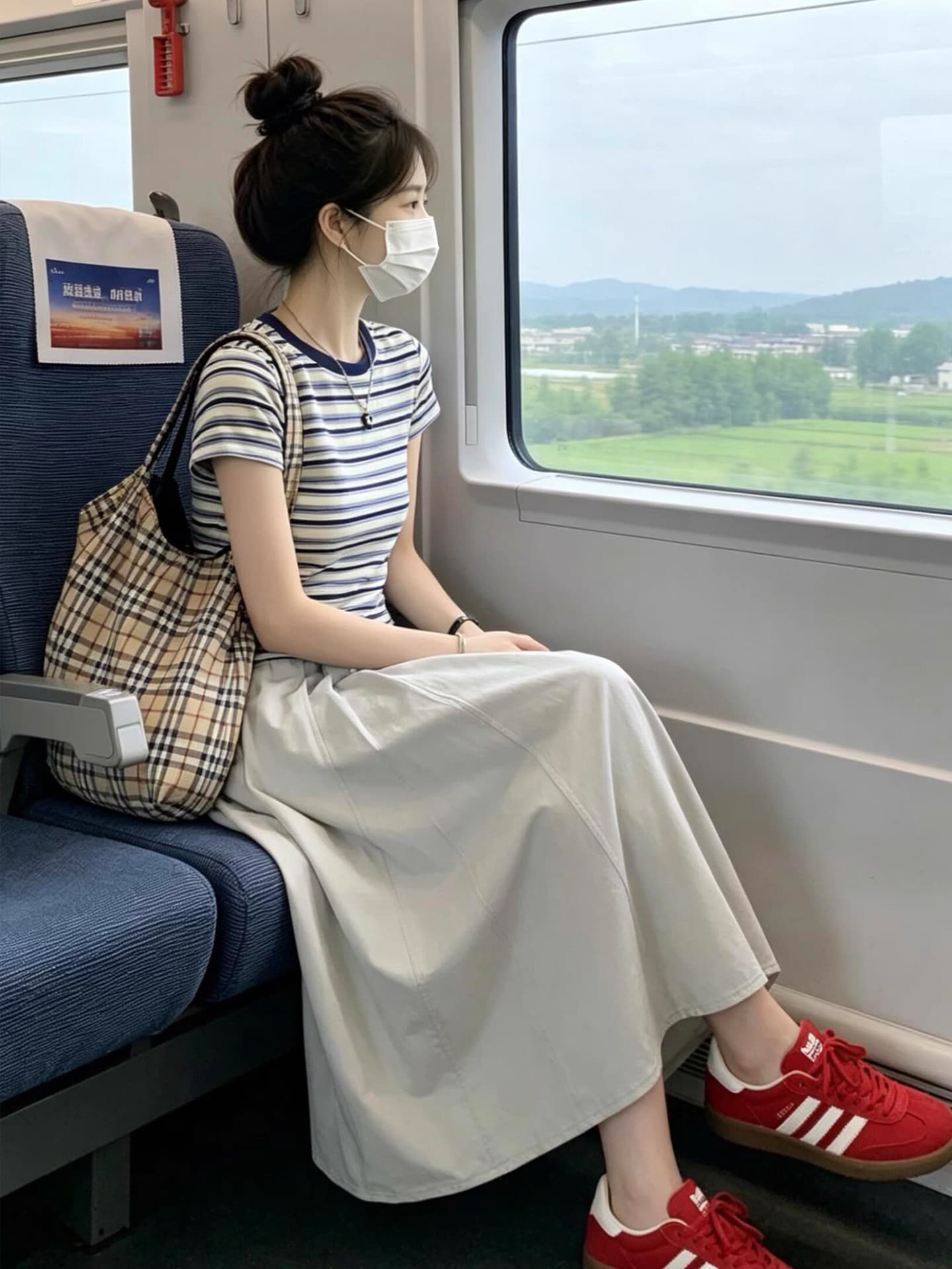 작은 키 스트라이프 반팔 드레스 아이들 여름 2026 새로운 한 부서 그레이트 통해보기 가져 가라. 에이즈 환자 세트 롱 스커트 상세 이미지 1