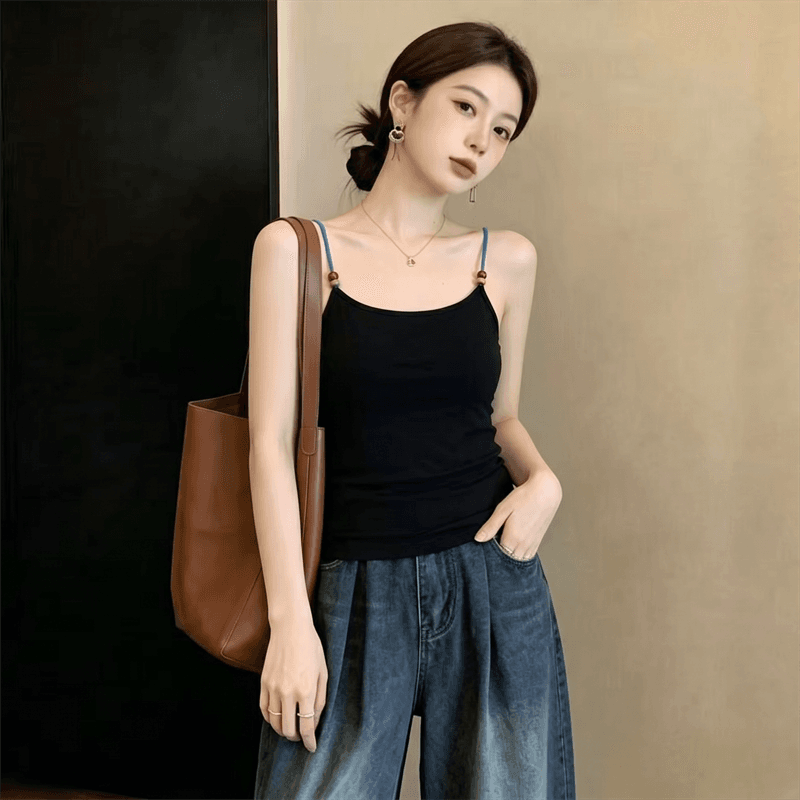실사 정가 프랑스식 지방 mm 도파민 아름다움 뒤로 여름 캐미솔 벨트 가슴 패드 하나 생체 내 가져 가라. 외출용 만나는 상세 이미지 6