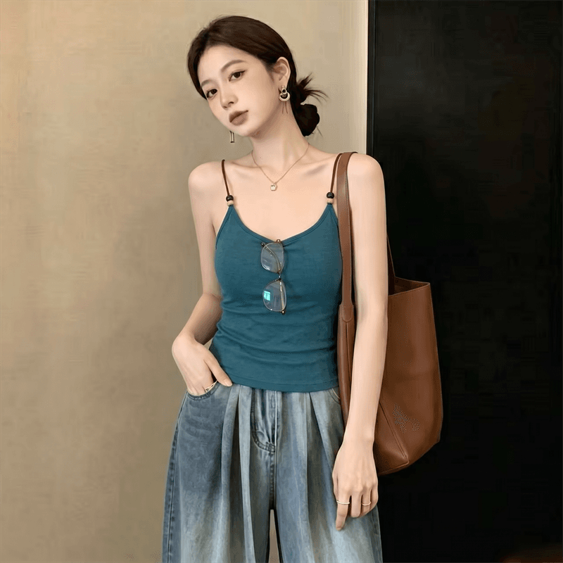 실사 정가 프랑스식 지방 mm 도파민 아름다움 뒤로 여름 캐미솔 벨트 가슴 패드 하나 생체 내 가져 가라. 외출용 만나는 상세 이미지 11