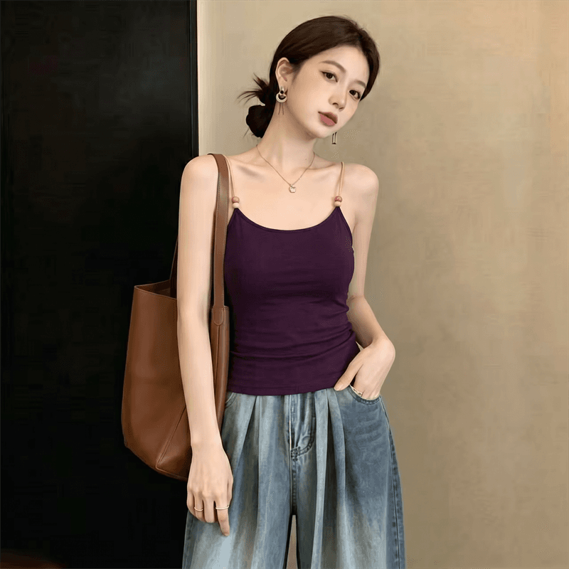 실사 정가 프랑스식 지방 mm 도파민 아름다움 뒤로 여름 캐미솔 벨트 가슴 패드 하나 생체 내 가져 가라. 외출용 만나는 상세 이미지 2