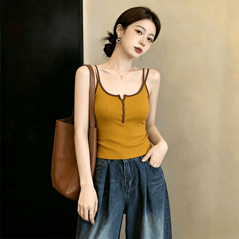 실사 정가 프랑스식 패치워크 아름다움 뒤로 여름 캐미솔 벨트 가슴 패드 하나 생체 내 가져 가라. 외출용 만나는 이미지 3