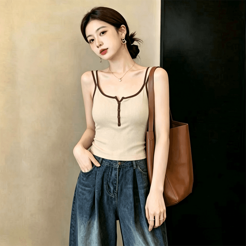 실사 정가 프랑스식 패치워크 아름다움 뒤로 여름 캐미솔 벨트 가슴 패드 하나 생체 내 가져 가라. 외출용 만나는 이미지 2