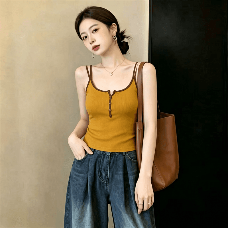 실사 정가 프랑스식 패치워크 아름다움 뒤로 여름 캐미솔 벨트 가슴 패드 하나 생체 내 가져 가라. 외출용 만나는 상세 이미지 5