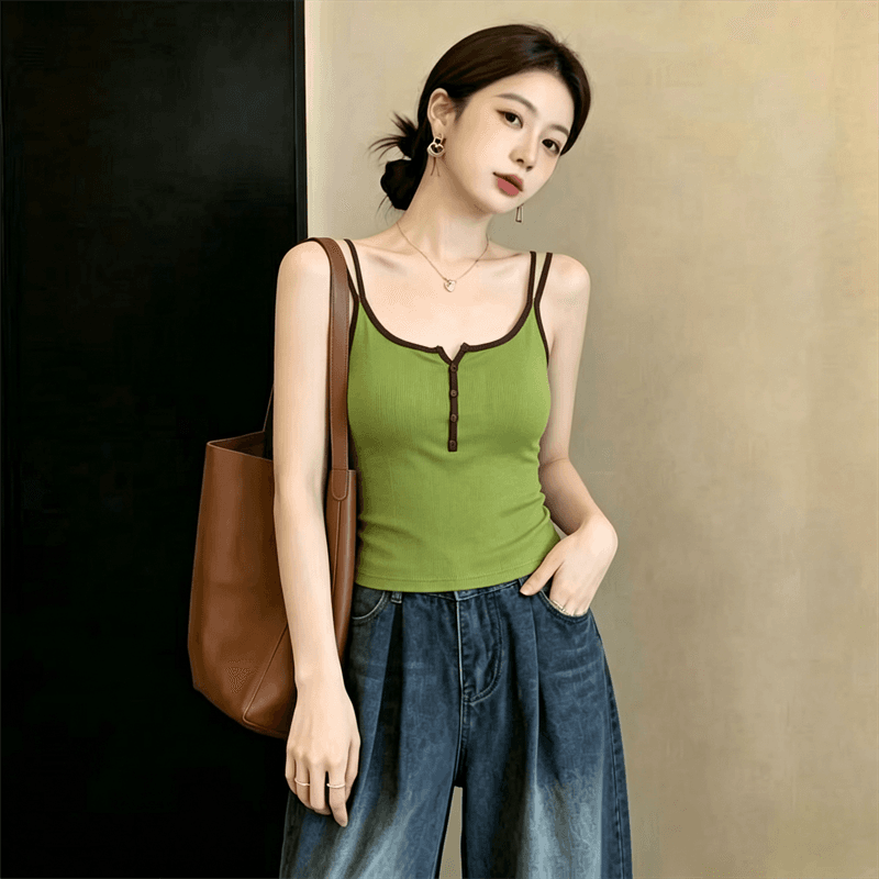 실사 정가 프랑스식 패치워크 아름다움 뒤로 여름 캐미솔 벨트 가슴 패드 하나 생체 내 가져 가라. 외출용 만나는 상세 이미지 8
