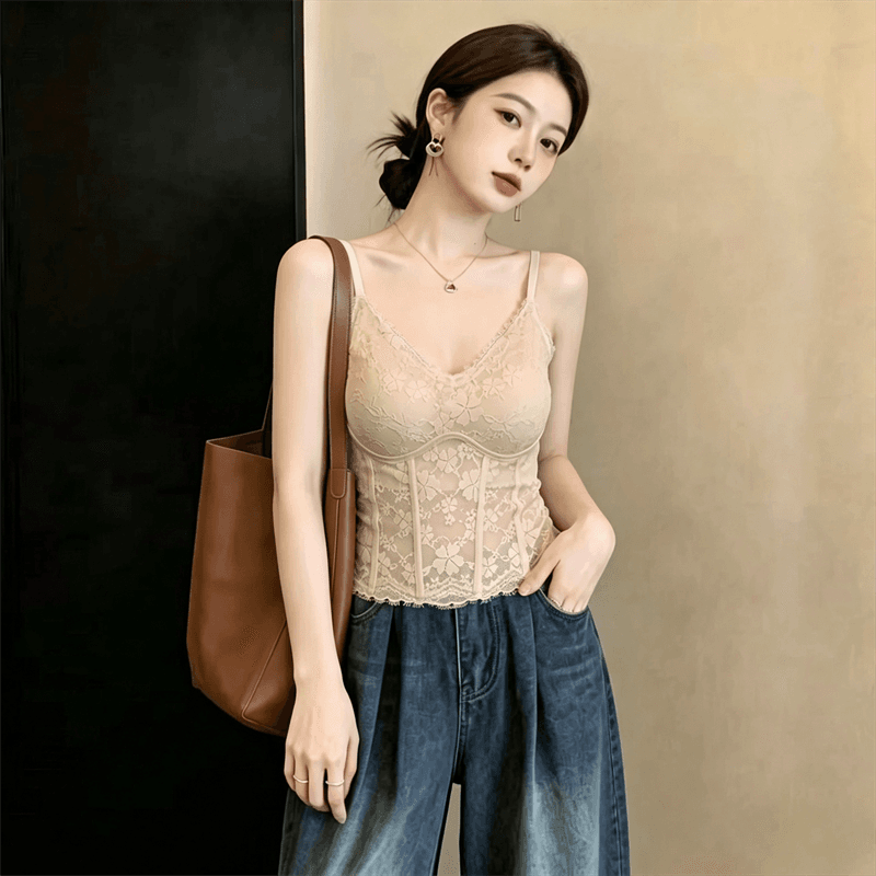 실사 정가 프랑스식 지방 mm 레이스 아름다움 뒤로 캐미솔 벨트 가슴 패드 하나 생체 내 가져 가라. 외출용 만나는 가져 가라. 재킷 이미지 5