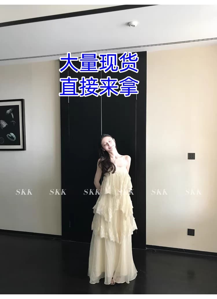 skk store 인시 튜 수여 됨 aj 높음 제품 질감 무거운 작업 레이스 슬립 드레스 길다 쇼트 스타일 봄 여름 여성