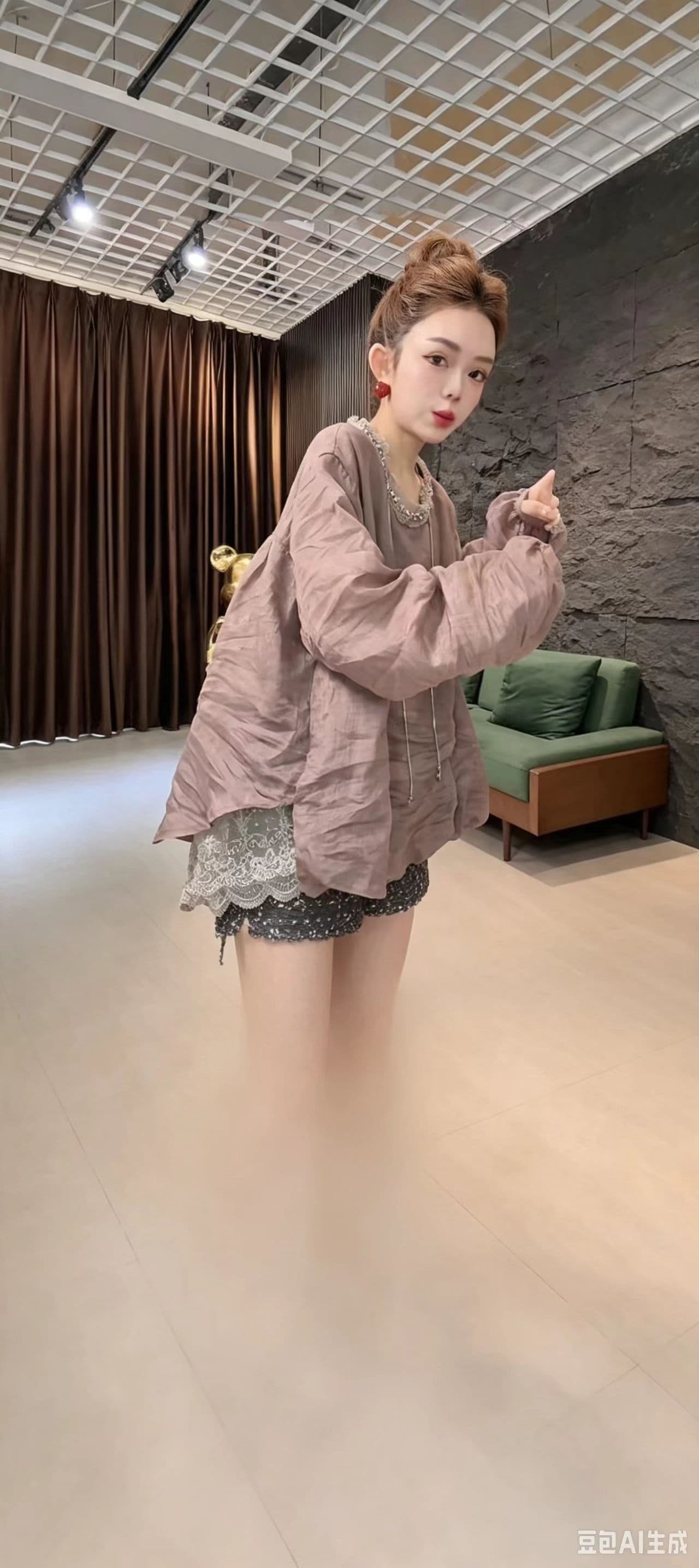 봄과 가을 켜기 새로운 얇은 스타일 패션 가스 질감 순수한 색상 시스템 긴팔 다용도 라운드 넥 루즈핏 캐주얼 바람 싱글 조각 맨위 이미지 4