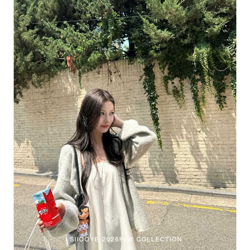 siiooye 남자 플러시 질감 빛 사람들 분위기 포함 양 낙타 털 레이스업 오픈 가디건 스웨터 여자 가을 루즈핏 재킷 이미지 4