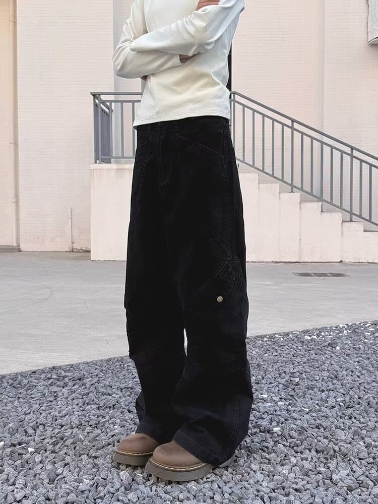 아메리칸 레트로 워크웨어 바람 루즈핏 와이드 레그 팬츠 남녀 높음 거리 기타 주머니 루즈핏 도루 센스 캐주얼 청바지 상세 이미지 15