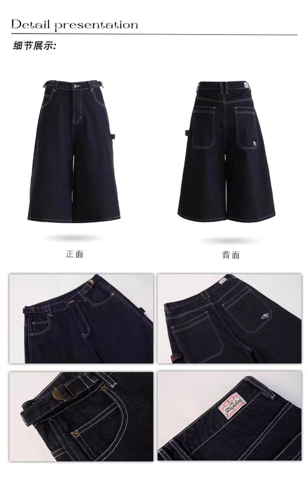 여름 ootd 넓은 다리 7 점 청바지 여성 새로운 빅 사이즈 지방 mm 배 모양 몸 슬림해 보이는 루즈핏 스트레이트 팬츠 상세 이미지 11