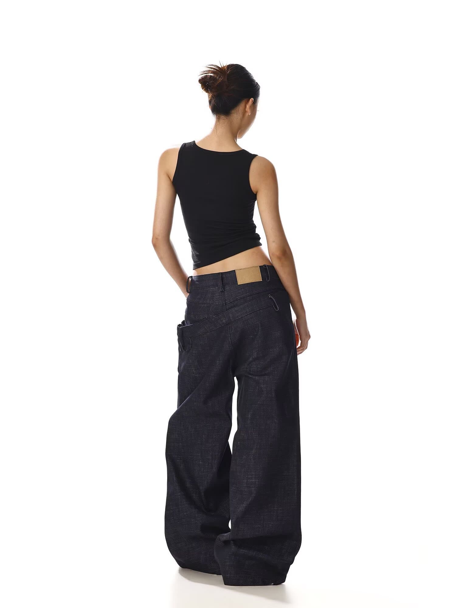 아메리칸 ootd 레트로 원본 암소 넓은 다리 패션 청바지 남녀 봄 가을 루즈핏 다용도 캐주얼 긴 바지 커플 상세 이미지 6