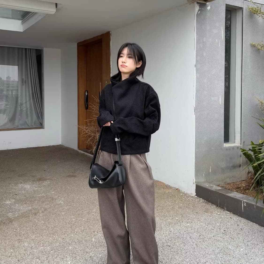 품격 음악 완방 패션 가을 겨울 새로운 고급 연령 감소 세련된 남성 쇼트 스타일 빅 칼라 다용도 재킷 이미지 4