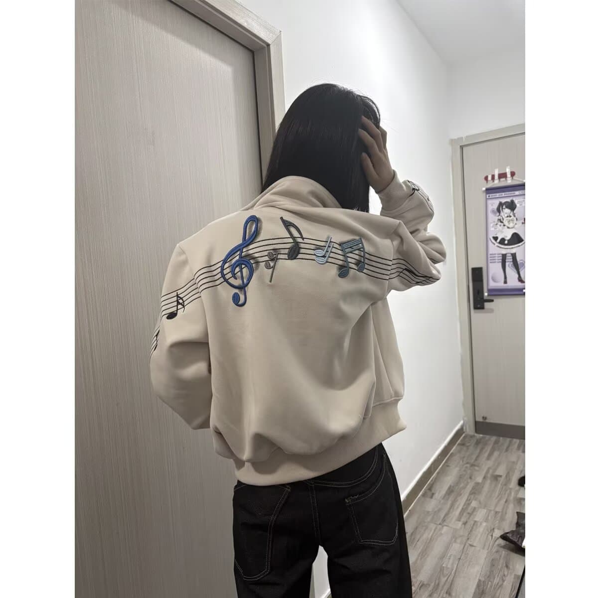 새로운 18 세 씨. 봄 가을 오픈 가디건 후드티 남녀 스탠드 칼라 자수 재킷 청소년 트렌드 잘 생긴 재킷 상세 이미지 5