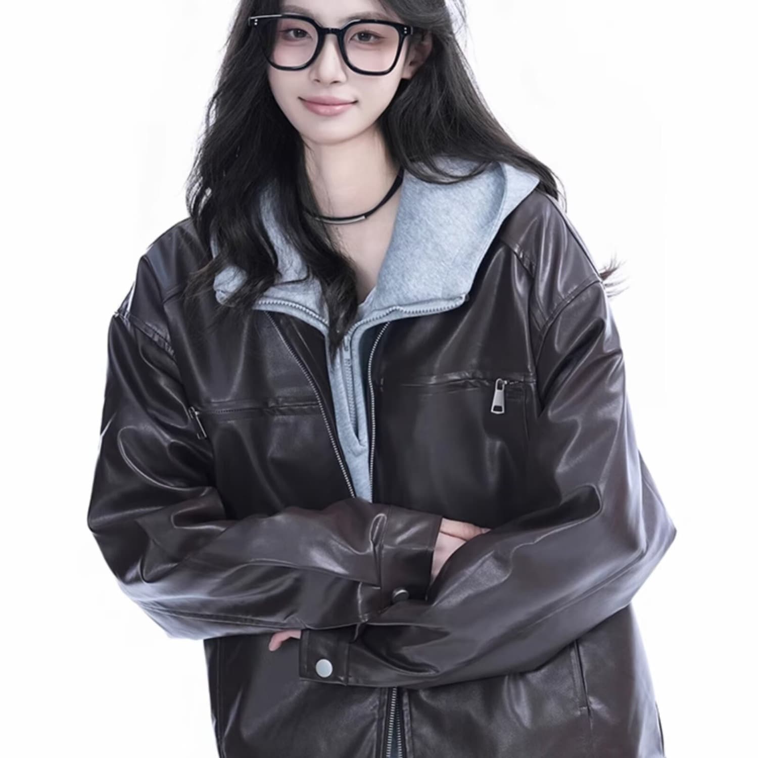 아메리칸 레트로 아름다움 라드. 지퍼 pu 가죽 재킷 봄 새로운 계절 루즈핏 가죽 자켓 조수 브랜드 오토바이 재킷 상세 이미지 19