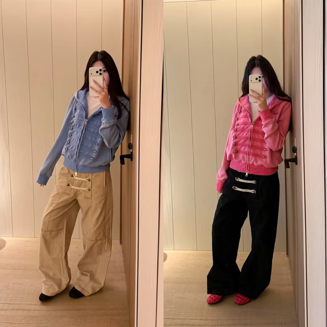 아메리칸 ootd 레트로 해체 기타 행 로프 버클 솔루션 디자인 청바지 남녀 높음 거리 루즈핏 일 와이드 다리 길이 바지 상세 이미지 14