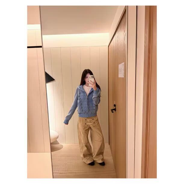 아메리칸 ootd 레트로 해체 기타 행 로프 버클 솔루션 디자인 청바지 남녀 높음 거리 루즈핏 일 와이드 다리 길이 바지 상세 이미지 18