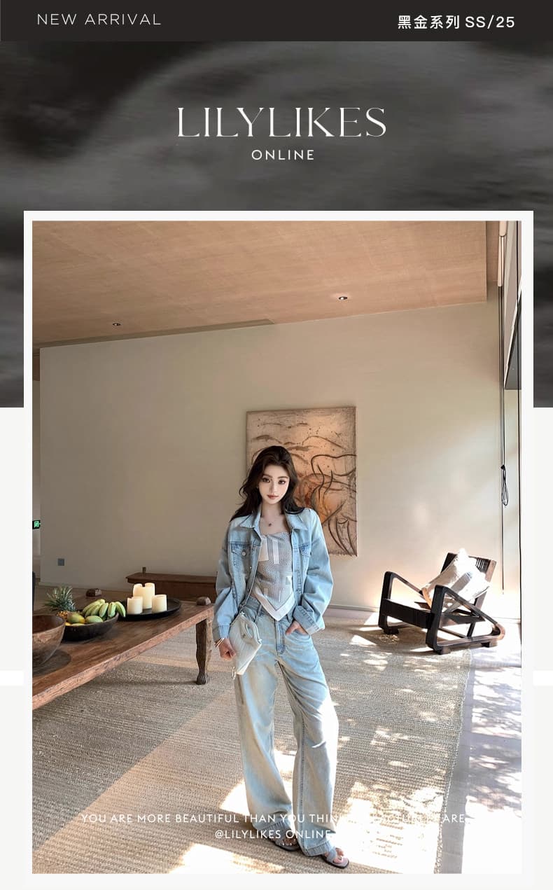 블랙 표준 summer 바다 소금 블루 데님 얕은 봄 산소 센스 상세 이미지 2