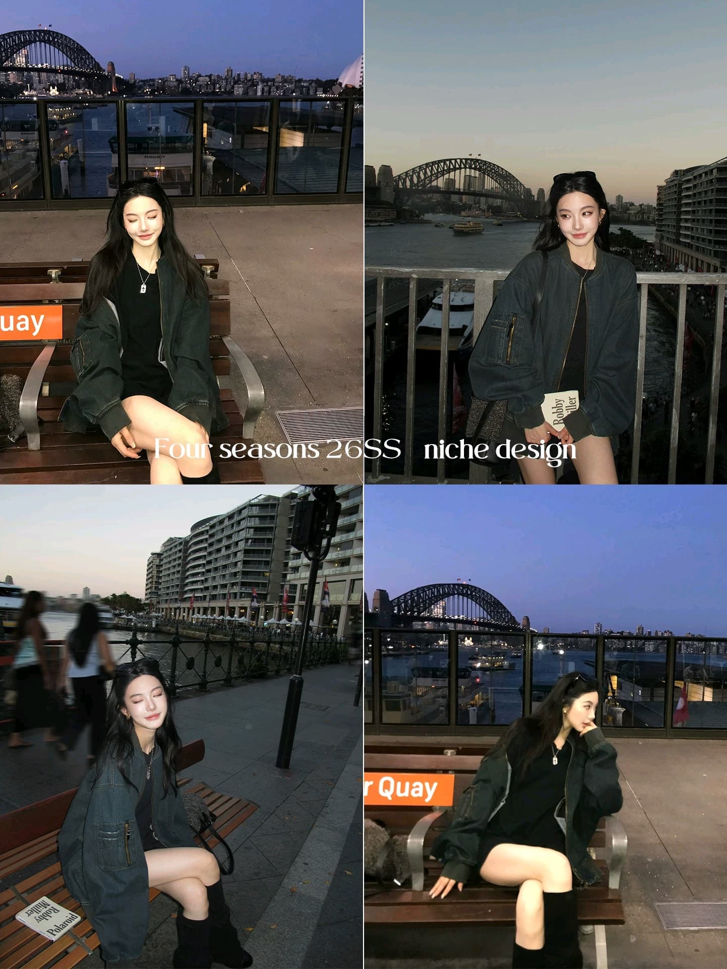 지구 Ouyang 박 색상 영어 같은 단락 바 홈 jack 무거운 대나무 마디 마 오래된 누룩 연삭 데님 재킷 야구 유니폼 이미지 2