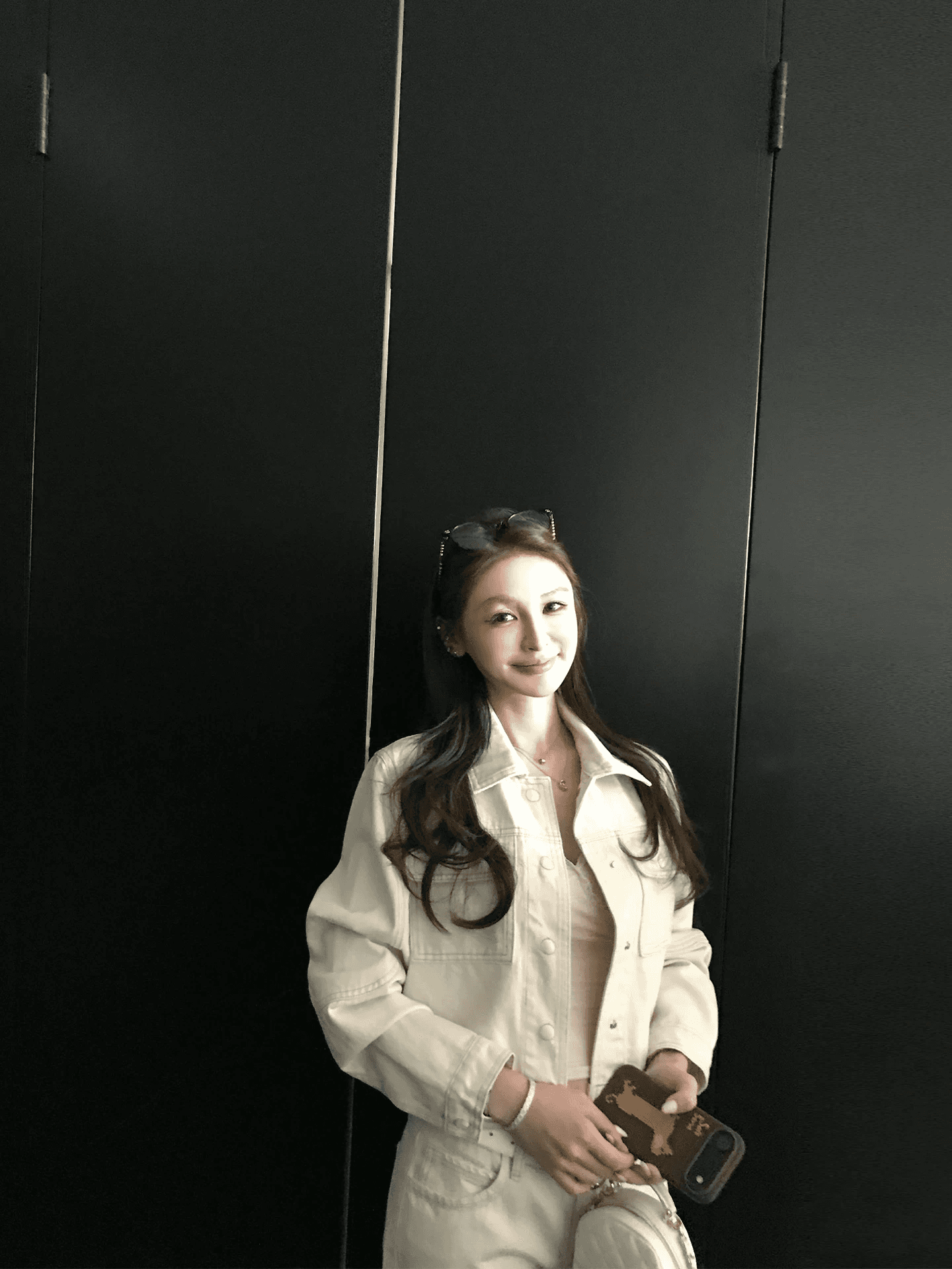 skk store 보은 화이트 암소 suit 봄 레트로 슈퍼 품격 오래된 돈 데님 재킷 세트 여성 이미지 3