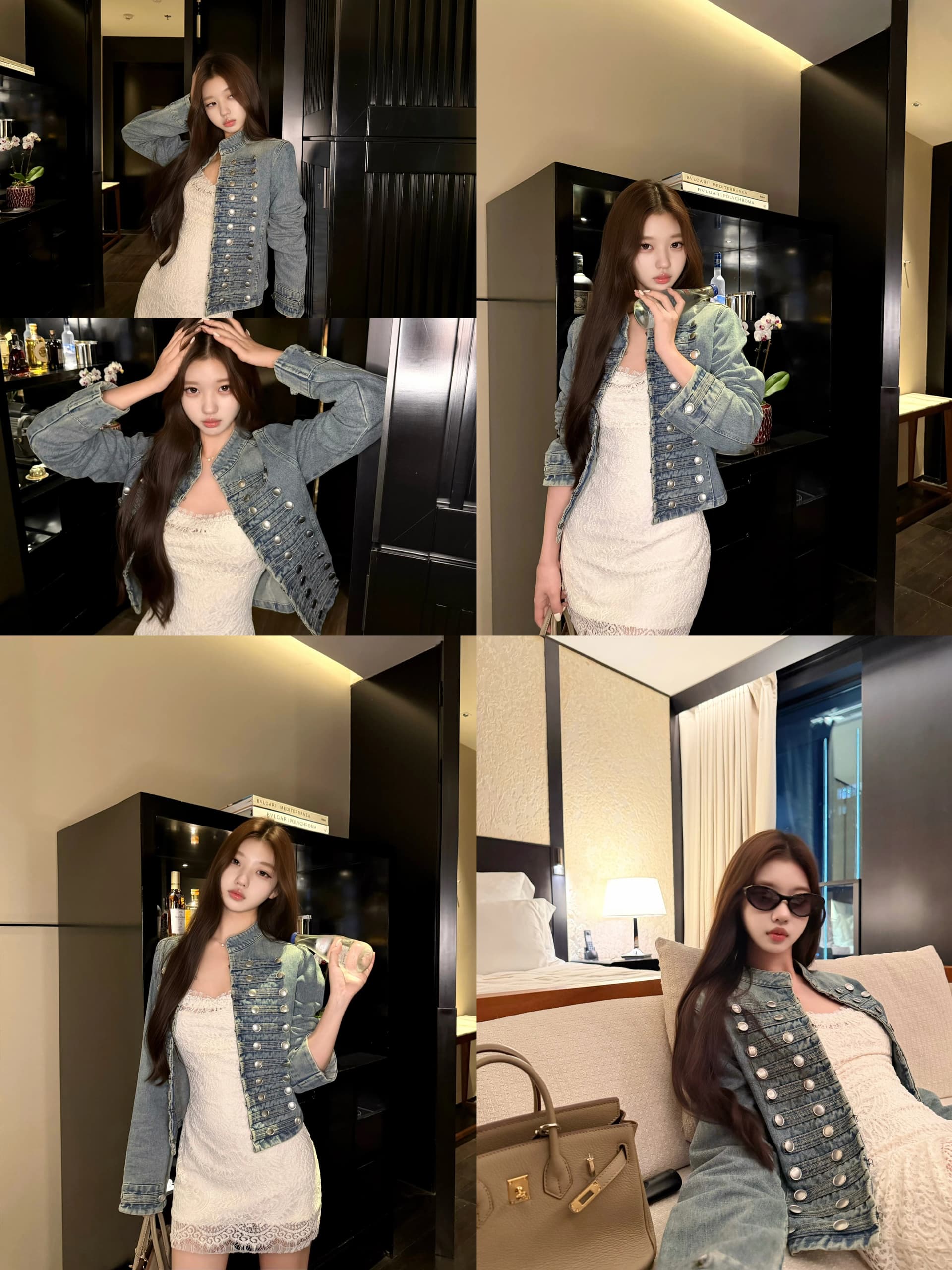 디스크 디스크 보 주님 일상 긍정적 인 어깨 더블 행 단추 무거운 작업 나폴레옹 데님 여성 코트 가을 재킷 맨위 이미지 3