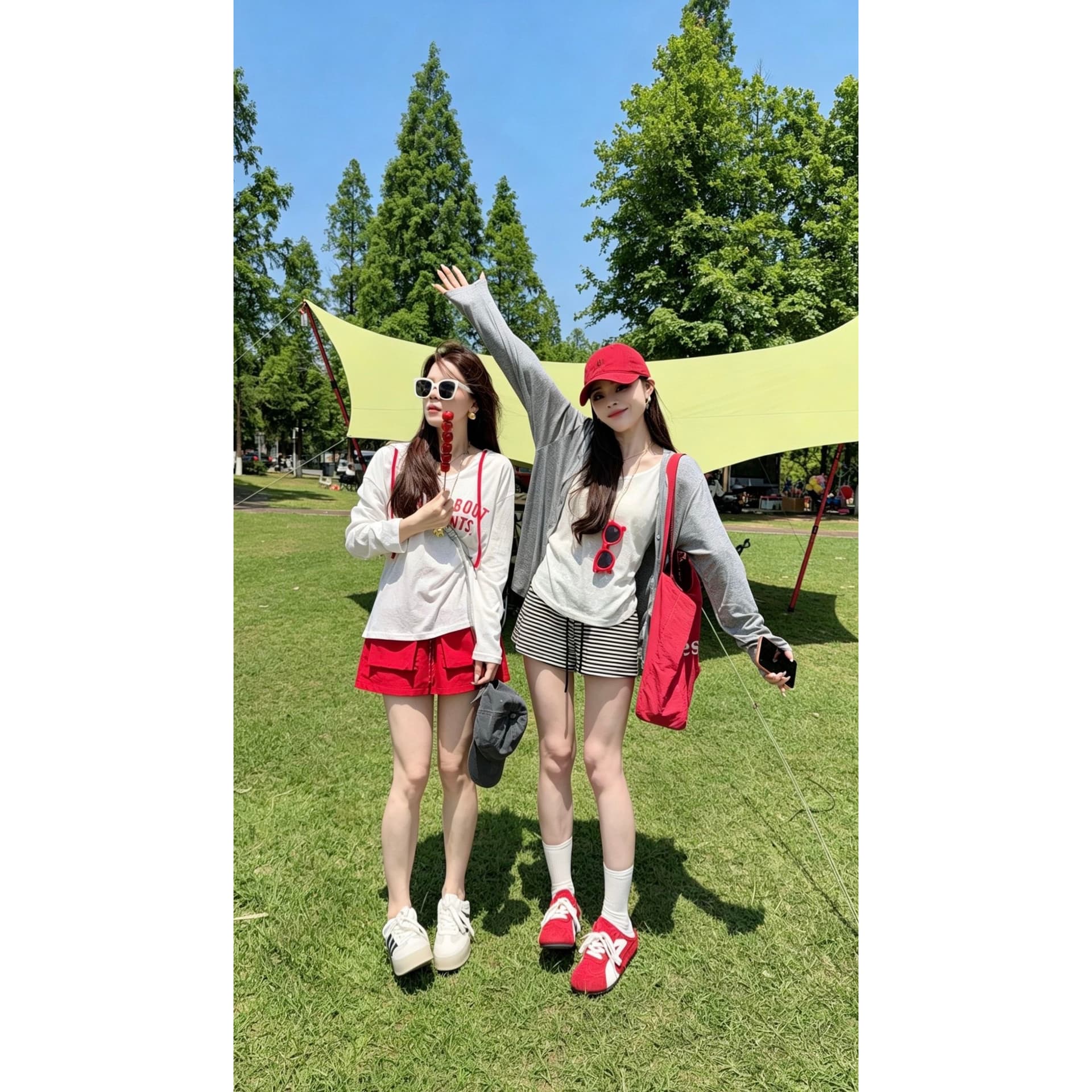 2026 여름 새로운 패션 다용도 캐주얼 느긋한 바람 자외선 차단 긴팔 오픈 가디건 슬립 스트라이프 반바지 3종 세트 이미지 2