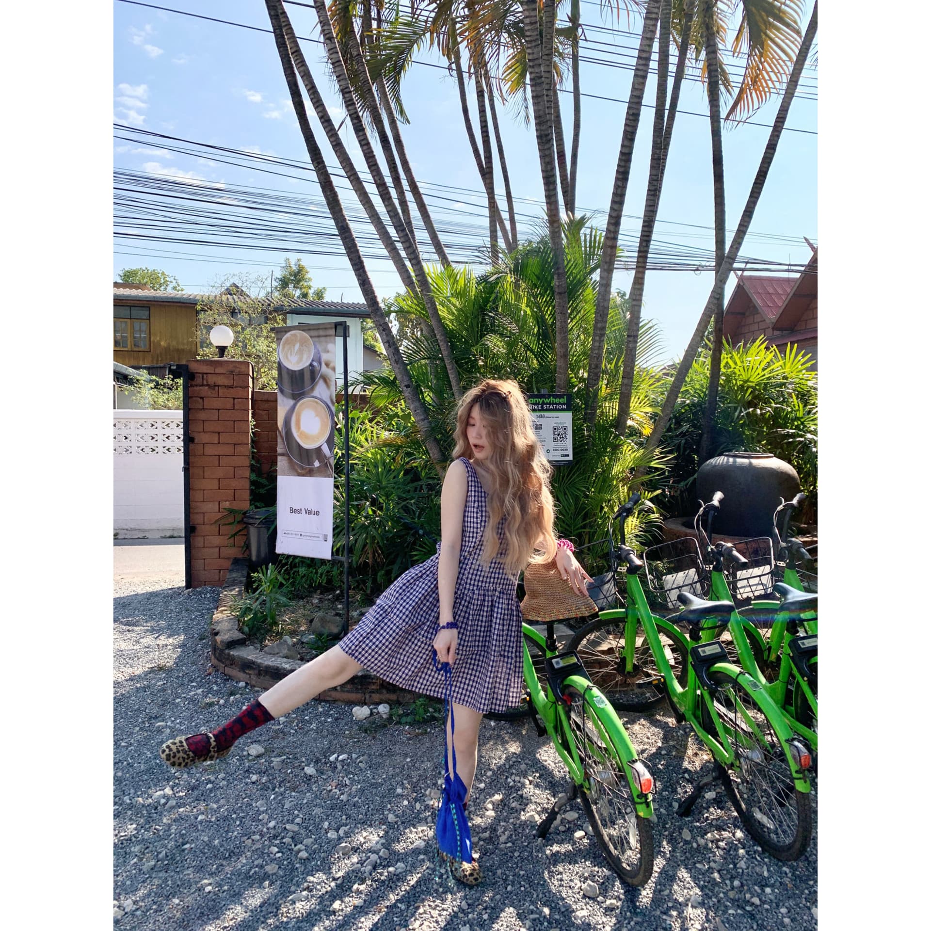 한 부서 디자인 센스 레트로 체크무늬 민소매 조끼 퍼프 드레스 오픈 가디건 투피스 슈트 여성 2026 여름 이미지 4
