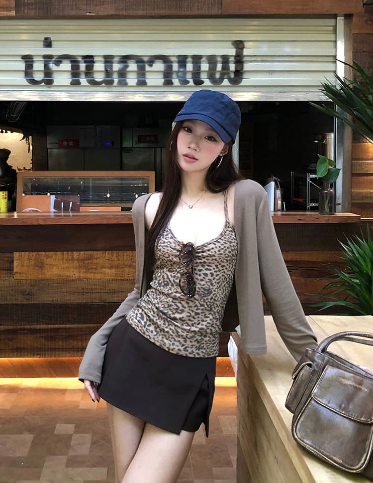 레드 맨 파빌리온 양모 니트 오픈 가디건 여자 2026 년 새로운 가을 착용 가져 가라. 몸매 가꾸기 맨위 쇼트 스타일 스웨터 코트 이미지 4