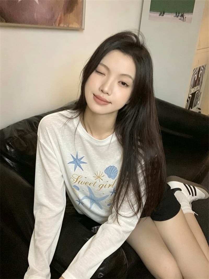 실사 2026 여름 새로운 루즈핏 만화 자외선 차단 의류 블라우스 여성 상세 이미지 10