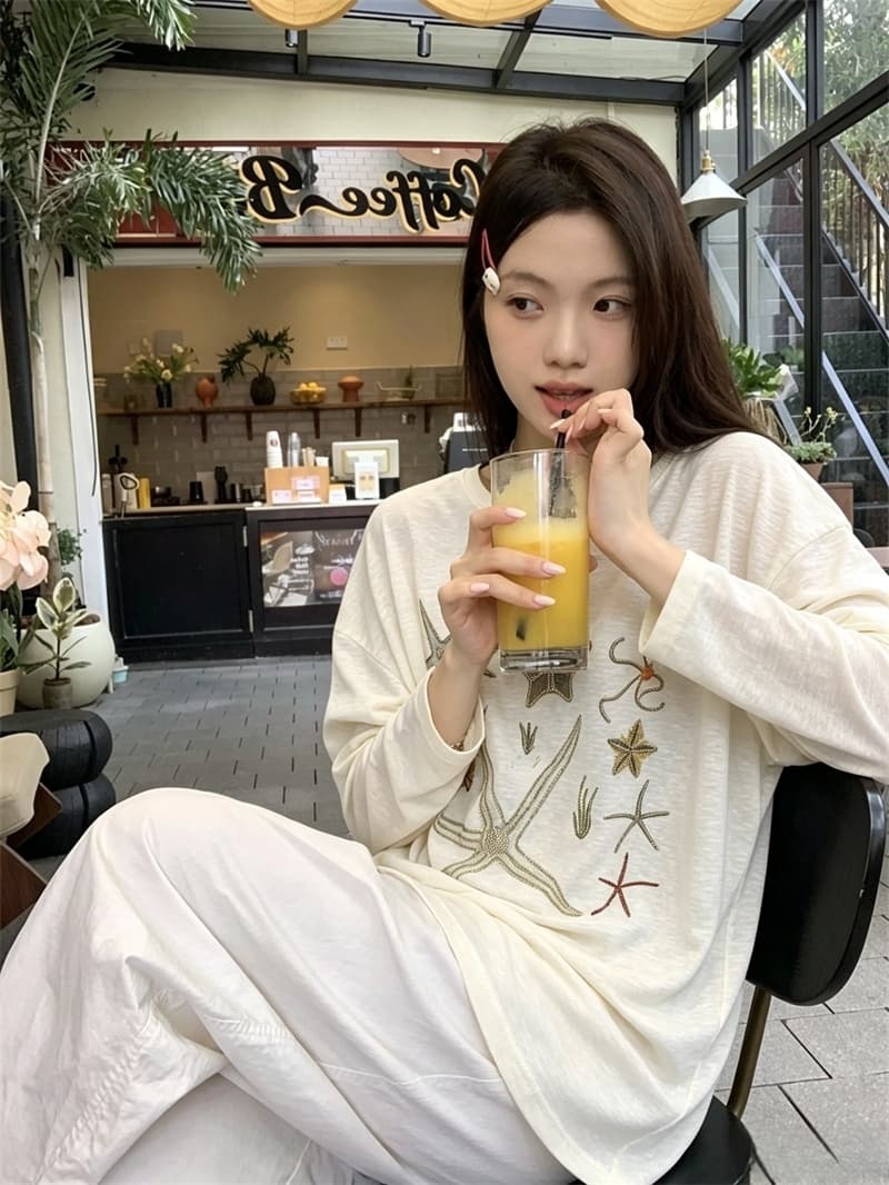 실사 여름 새로운 무거운 작업 막대기 훈련 조개 자외선 차단 의류 긴팔 루즈핏 얇고 가벼운 티셔츠 여성 상세 이미지 16