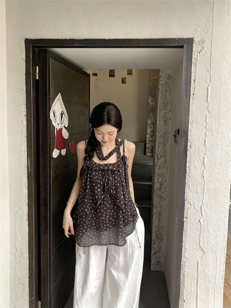 실사 레오파드 무늬 캐미솔 여름 디자인 센스 작은 대중 루즈핏 외출용 Chic 핫걸 슬림해 보이는 맨위 상세 이미지 9