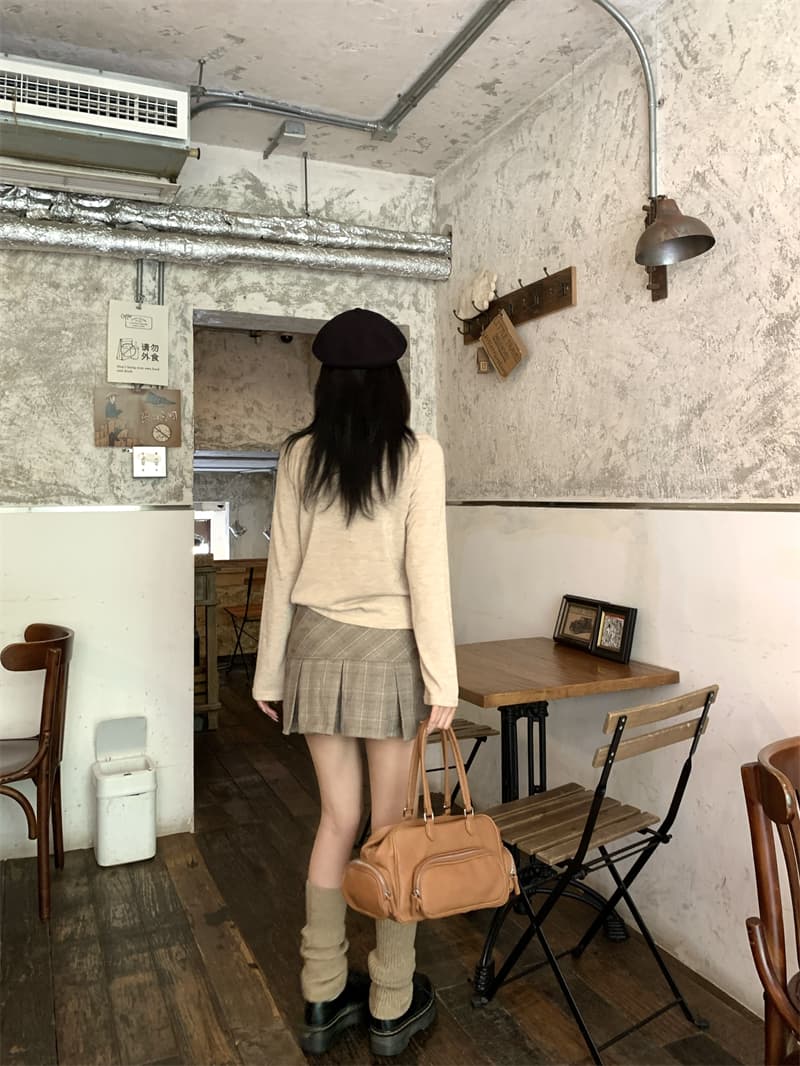 실사 이른 가을 새로운 한 부서 달콤함 슬림해 보이는 긴팔 티셔츠 맨위 여성 상세 이미지 9